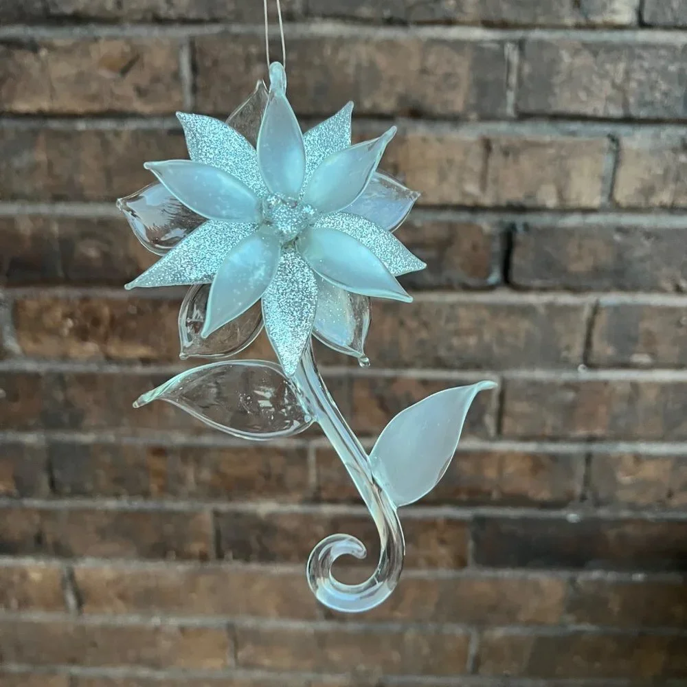 Blowen Glass Poinsettia Christmas Ornament 6” - Picture 2 of 10